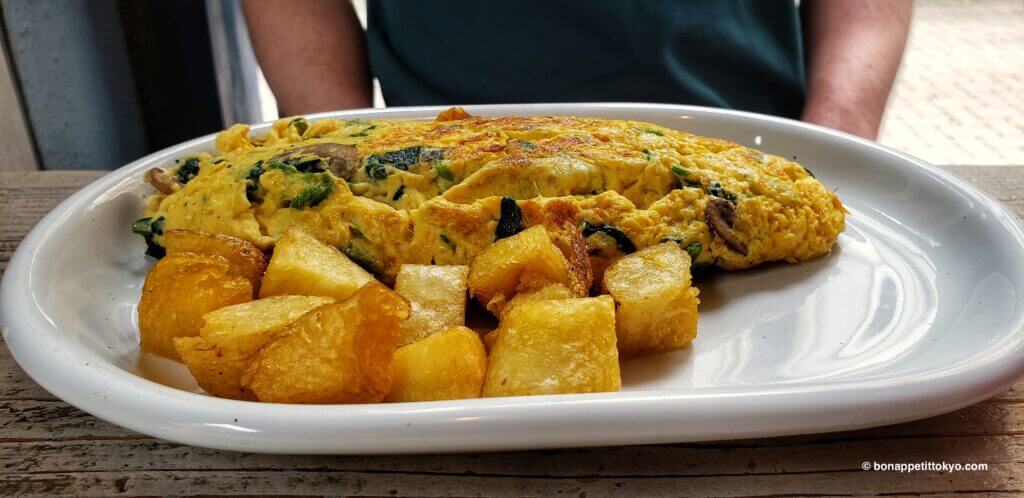 spinach mushrooms omelette
